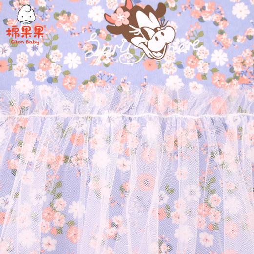 棉果果春秋款女童磨毛棉毛加网纱碎花连衣裙M122700221065 商品图3