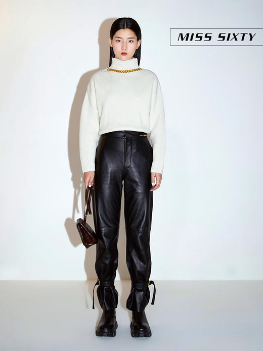 Miss Sixty2020冬季新款纯羊毛链条高领毛衣毛织衫女604RJ1000000 商品图3