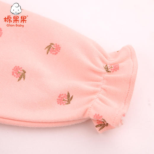 棉果果春秋款女童磨毛棉毛飞边连体衣连身衣哈衣M122722221112 商品图2