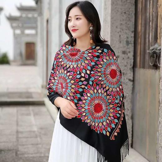 新疆羊绒围巾 太阳花   多种花色可选 商品图5