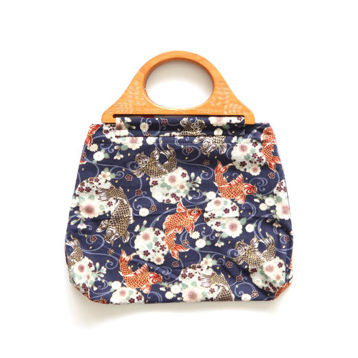 HUGOJIRO木柄手提包风の花烫金锦鲤小花 商品图1