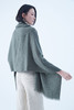 羊绒缩绒长披肩  100%羊绒  军绿色 商品缩略图3