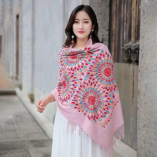 新疆羊绒围巾 太阳花   多种花色可选 商品图1