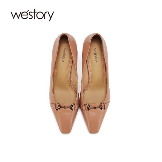 westory商城同款高跟鞋女2021年春季新款秋冬真皮细跟婚鞋优雅单鞋S21AE52341 商品图3