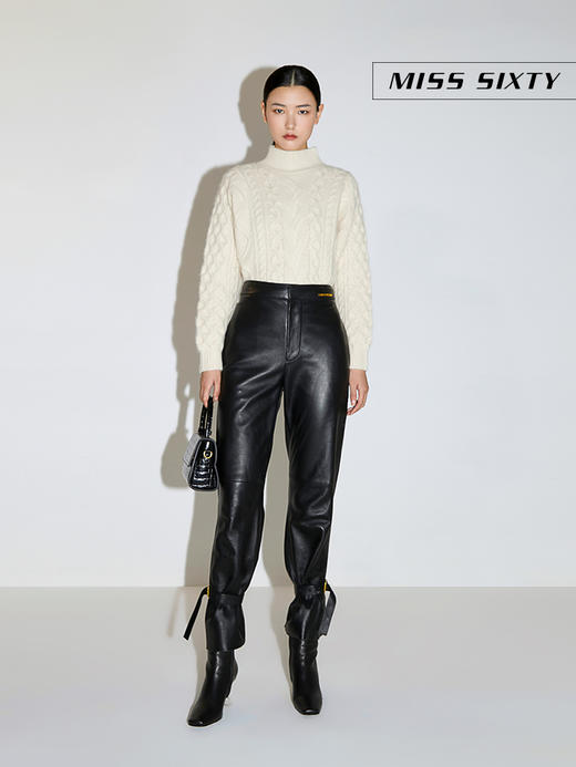 Miss Sixty2020冬季新款半高领绞花毛衣毛织套头衫女604RJ0410000 商品图3