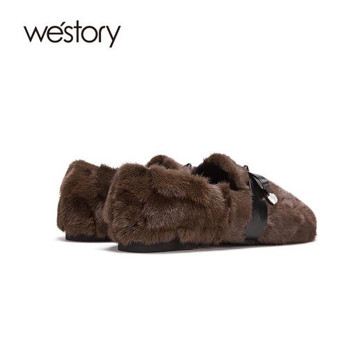 westory毛毛鞋女冬外穿加绒 一脚蹬豆豆鞋2020年新款S21AM52321 商品图2