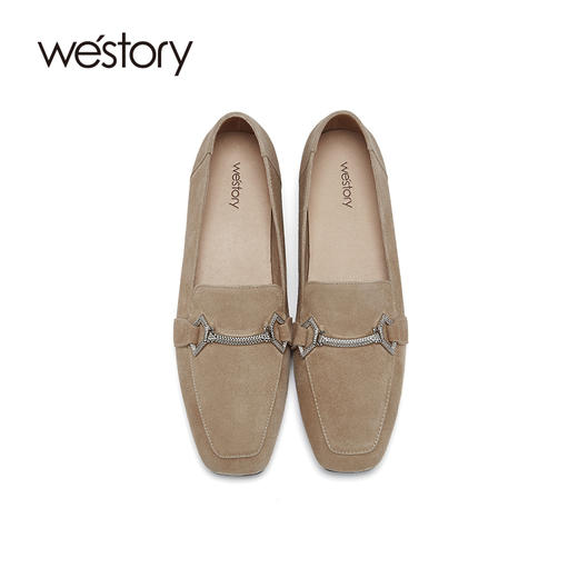 westory乐福鞋女秋冬2020新款英伦风真皮一脚蹬懒人鞋S21AM52361 商品图3