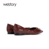 westory平底单鞋女2020秋冬新款小香风蛇纹真皮百搭款S21AE52391 商品缩略图2