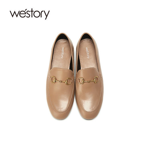 westory乐福鞋女秋冬2020新款英伦风真皮一脚蹬懒人鞋S21AM52301 商品图3