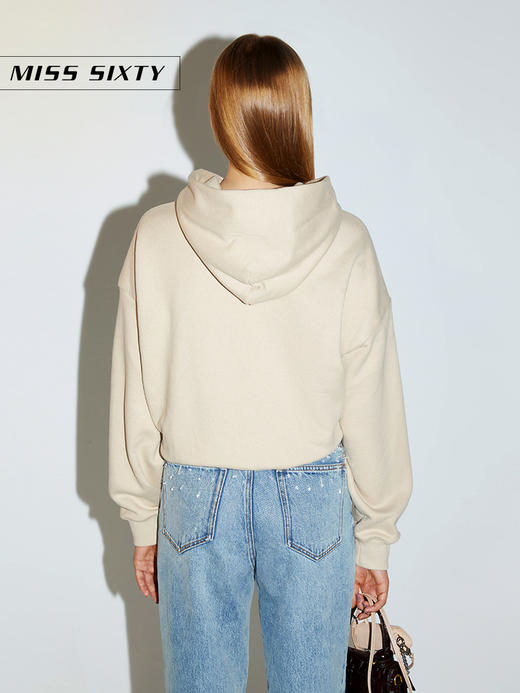 Miss Sixty2020冬季新款纯棉连帽字母抽褶套头卫衣女604TJ0270000 商品图1