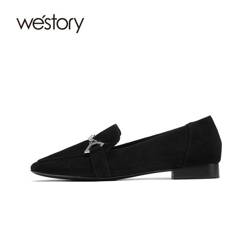 westory乐福鞋女秋冬2020新款英伦风真皮一脚蹬懒人鞋S21AM52361 商品图1