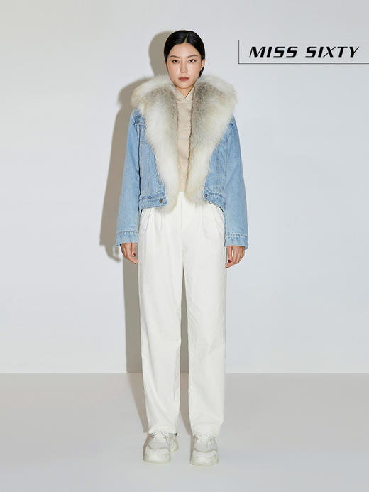 Miss Sixty2020冬季新款配腰带灯芯绒直筒休闲长裤女604PJ0140000 商品图3