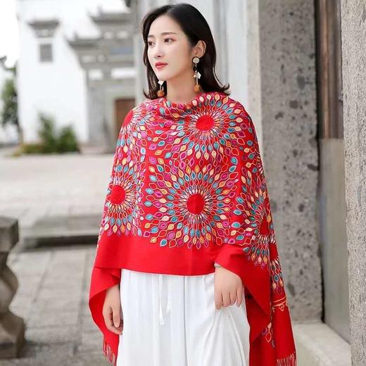 新疆羊绒围巾 太阳花   多种花色可选 商品图2