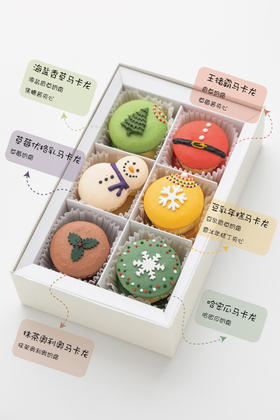 圣诞限定：韩式马卡龙，6款造型6种口味，低糖处理甜蜜不甜腻！