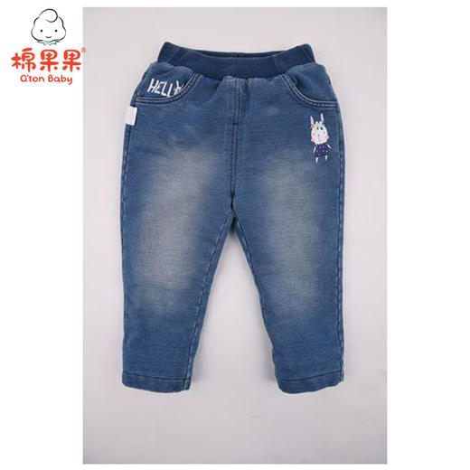 棉果果春秋冬季女童针织牛仔针织长裤M422200219754 商品图0