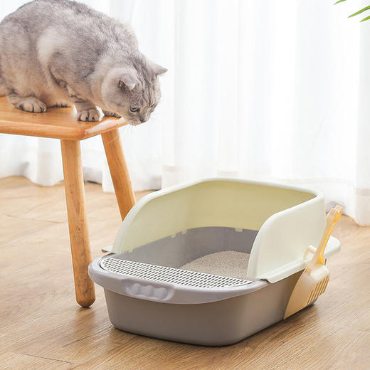 半封闭猫砂盆大号小号宠物猫厕所顶入式防外溅猫厕所盆 商品图0