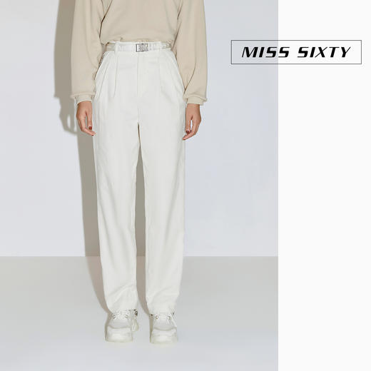 Miss Sixty2020冬季新款配腰带灯芯绒直筒休闲长裤女604PJ0140000 商品图0