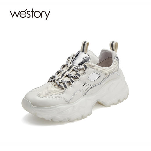 westory老爹鞋潮女2021新款纯色增高运动鞋百搭S21AM52351 商品图0