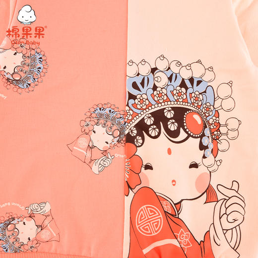 棉果果春秋女童上衣小毛圈拼色圆领卫衣M122180221052 商品图3