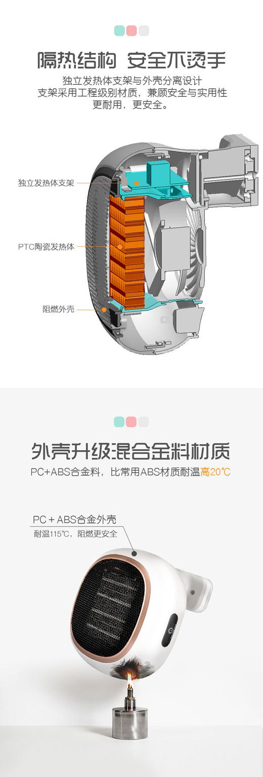 新款暖风机家用迷你电暖器（原产地发货） 商品图7