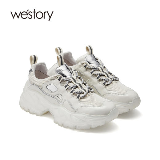 westory老爹鞋潮女2021新款纯色增高运动鞋百搭S21AM52351 商品图2