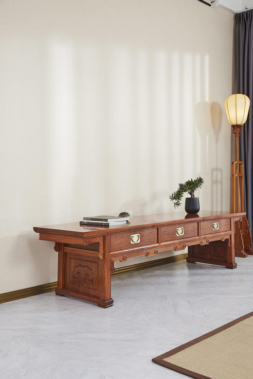 红桥红  家具严选  缅甸花梨（大果紫檀）  【210 王款三抽屉 电视柜】 商品图4