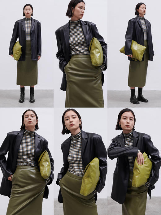 HIDEMI黑色小羊皮廓形西装 商品图9