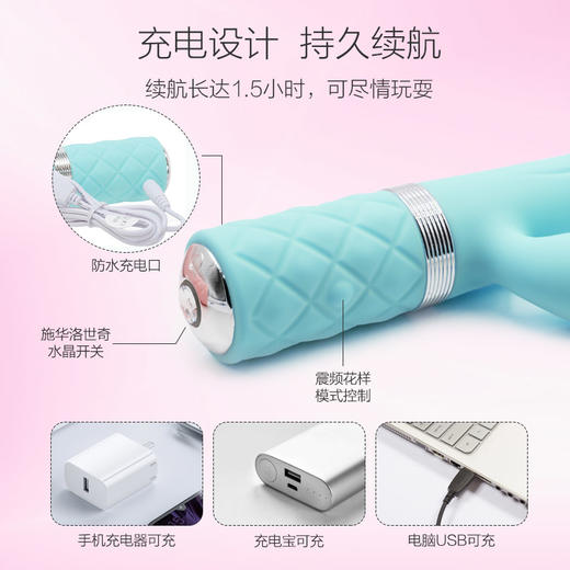 加拿大品牌 BMS Pillow Talk晶沁女用双头震动棒防水糕潮双重按摩器 商品图8
