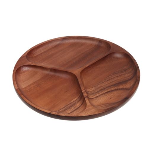 泰国 lcliving 相思木三分格圆盘 果盘 盘子 商品图0