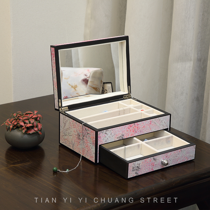 金泉宝墨出品 鲍海斌老师醉舞春风竹炭板首饰盒