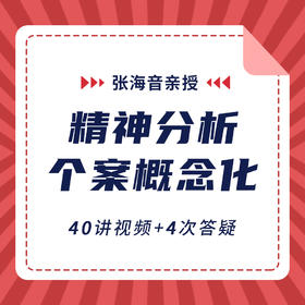 【分销专属】【张海音】精神分析个案概念化｜40讲视频+4次答疑