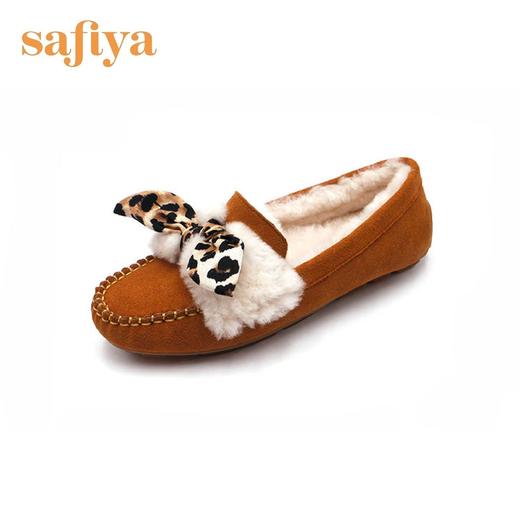safiya索菲娅秋冬豹纹毛边豆豆鞋SF94111066 商品图3