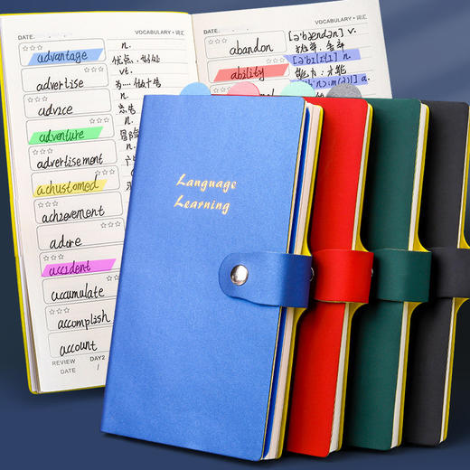 【便携式单词本，语言学习手册】英语单词本随身记忆积累可遮挡记背单词笔记本儿童文具中小学生考研神器简繁英文日语四级生词记录小本子 商品图0