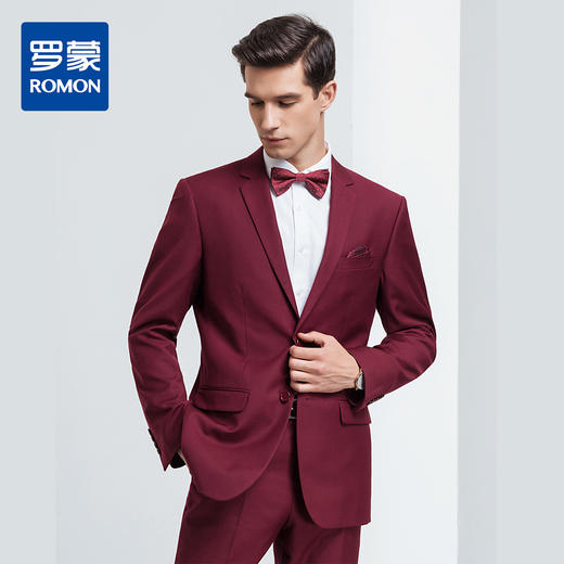 【上衣+裤子】罗蒙西服套装男士正装商务通勤上班新郎结婚礼服套装 商品图2