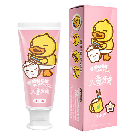 B.Duck Baby小黄鸭1-6/5-12岁儿童口腔护理（草莓/香橙味）50g牙膏 商品图1
