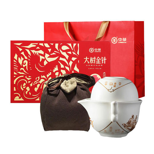 （分2个包裹）滇红金针工夫红茶大树金针200g茶叶礼盒+茶艺人生快客杯布艺装【TY5.0】 商品图0