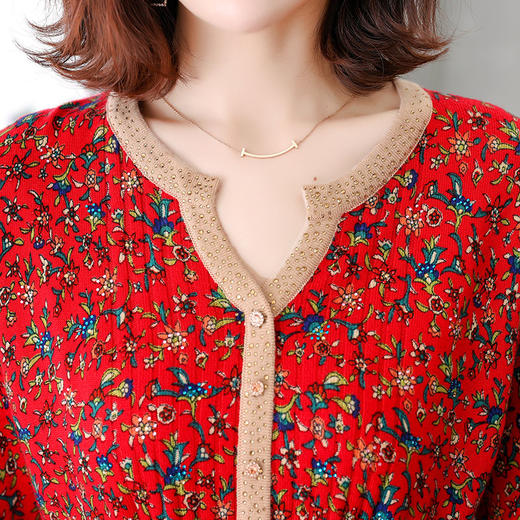 ZIA  8-612洋气妈妈毛打底衫衣韩版碎花羊毛衫 商品图6