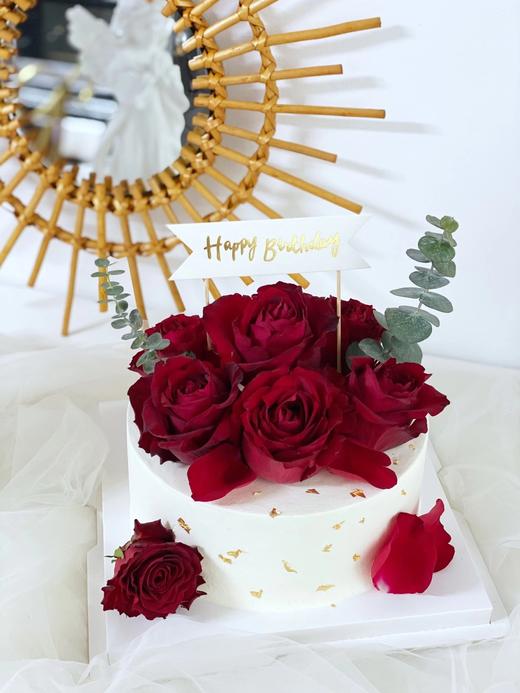 1027CAKE | 红色玫瑰  鲜花蛋糕  送给最爱的女神 商品图0