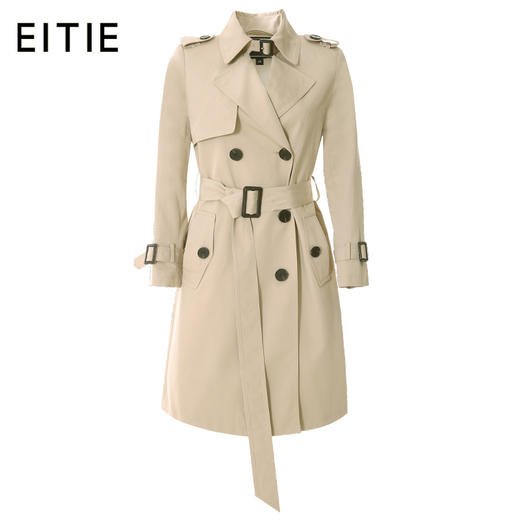 EITIE爱特爱女装秋季新款大气翻驳领挺括双排扣优雅风衣外套D1904335 商品图6