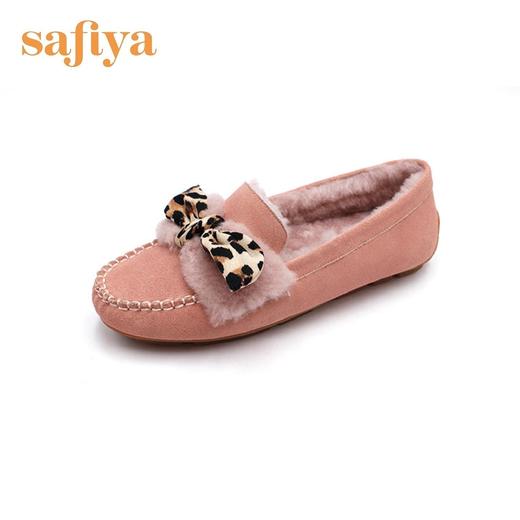 safiya索菲娅秋冬豹纹毛边豆豆鞋SF94111066 商品图4