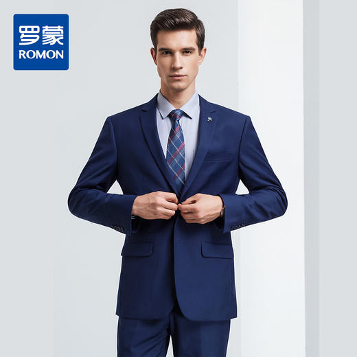 【上衣+裤子】罗蒙西服套装男士正装商务通勤上班新郎结婚礼服套装 商品图3