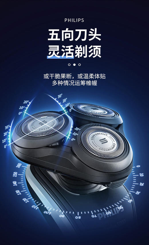 日本 Philips飞利浦电动剃须刀S5050 S5060 S7000-干湿两用-会员6折 商品图3