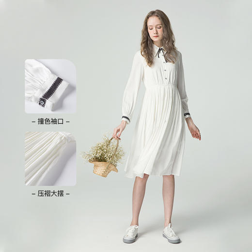 famecoco范可儿衬衫式连衣裙女春季法式气质显瘦F211FA007 商品图2