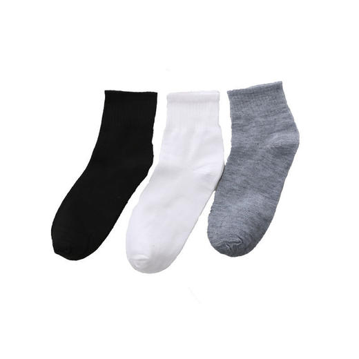 10双春秋款男士纯色中筒袜 平板网眼运动袜 无标地摊袜 地摊袜子批发 商品图4