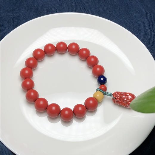 请先量好手围选规格 女款红砂青金石黄龙玉帝王砂貔貅 手链直径10毫米   饰品美物 商品图2