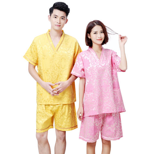 男女汗蒸服加厚棉质足浴足疗桑拿服按摩理疗浴服艾灸熏蒸情侣套装 商品图0