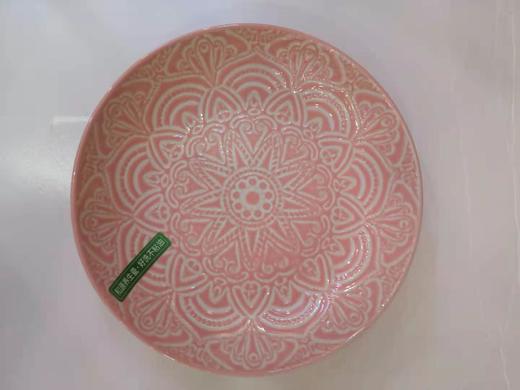 5F 隆昌瓷器 8寸粉/绿盘子 商品图0