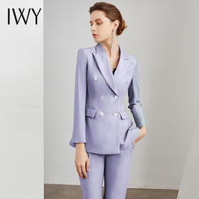 IWY/紫色长袖西装长裤套装CP10336