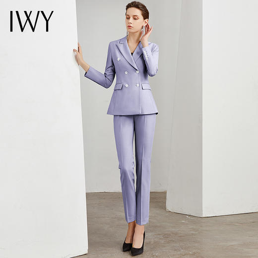 IWY/紫色长袖西装长裤套装CP10336 商品图2
