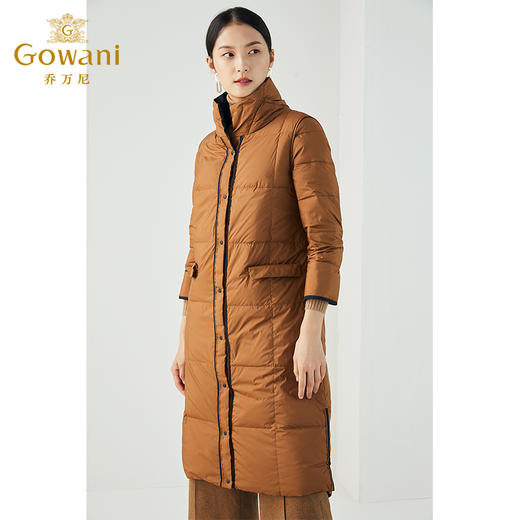 乔万尼复古优雅国风精致感设计双面可穿中长款保暖羽绒服ES4T360 商品图2